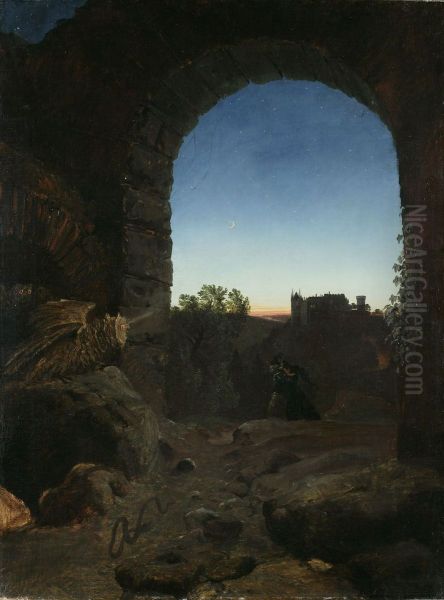 Romantic landscape with ruin - view 1