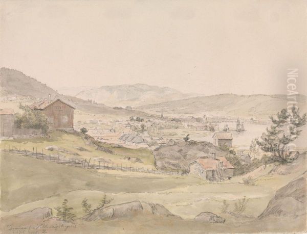 View of Drammen from Kobberviksberget - view 1