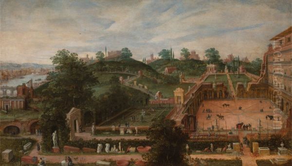 Zicht op de sculptuurtuin van Kardinaal Cesi - view 1