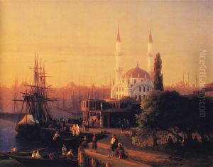 Panorama of Constantinopole (detail) by Ivan Aivazovsky
