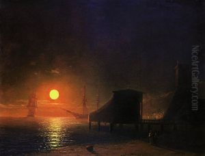 Feodosia. Moon night by Ivan Aivazovsky
