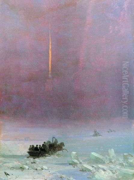 <<Peterburg. Pereprava cerez Nevu.>> - view 1