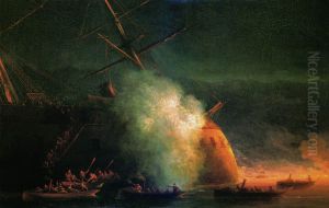 Mine attack by boats of the steamer Grand Duke Constantine on the Turkish battleship Assari-Shevket on the Sukhum roadstead on August 12, 1877 Mine attack by boats of the steamer Grand Duke Constantine on the Turkish battleship Assari-Shevket on the Sukhum roadstead on August 12, 1877