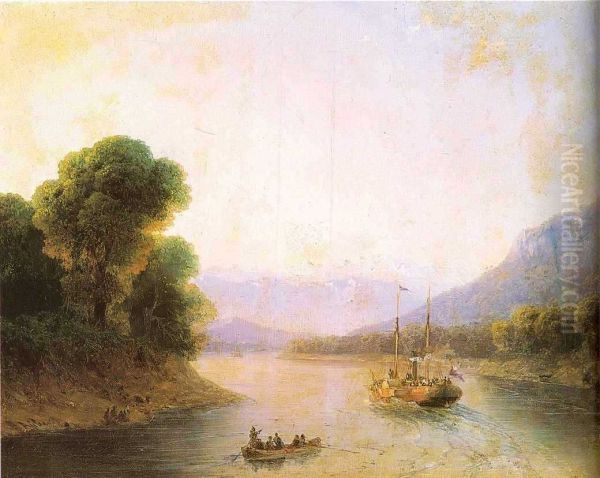 The Rioni River in Georgia. - view 1