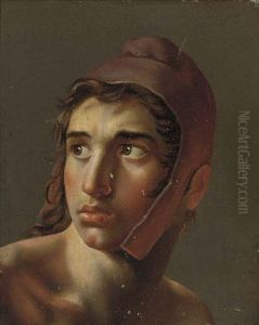 Portraet af ung mand med phrygisk hue by Wilhelm Bendz