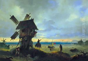 Windmill by the Sea by Ivan Aivazovsky