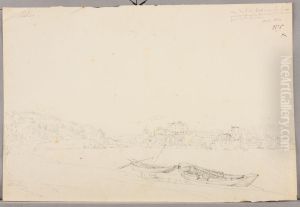 Vue de l'Ile Barbe sur la Saone by Jacques Raymond Brascassat
