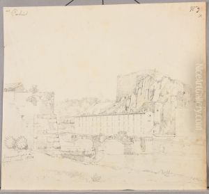 Vue des quais et portion de remparts a Lyon