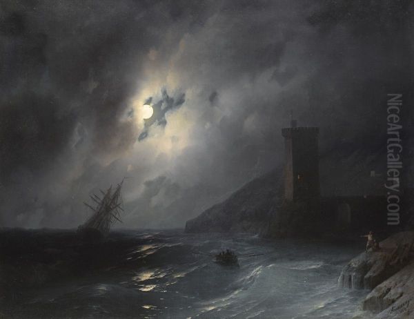 Moonlit coast - view 1
