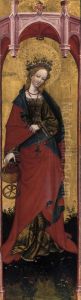 Hl. Dorothea aus St. Walburgis in Soest, Flugel eines Tabernakels (?) by Conrad von Soest