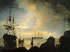 Fishermen on the shore by Ivan Aivazovsky
