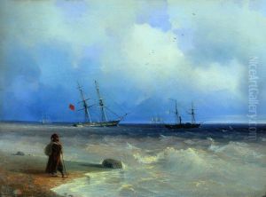 <<Morskoj bereg.>> by Ivan Aivazovsky