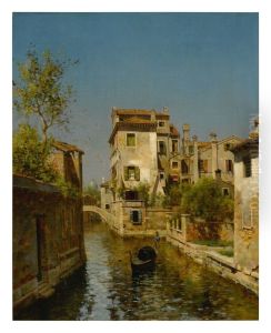 GONDOLIER ON A VENETIAN CANAL by unknown