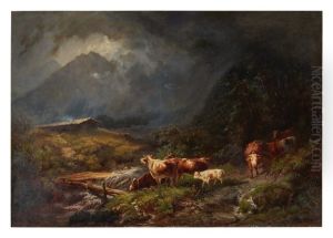 COWS IN A MOUNTAINOUS LANDSCAPE