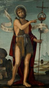 SAINT JOHN THE BAPTIST, STANDING IN A LANDSCAPE