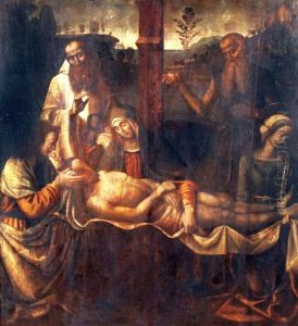 The Lamentation of Christ. by Giovanni Santi or Sanzio