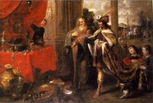 Croesus showing his treasures to Solon. by Frans Francken the Younger