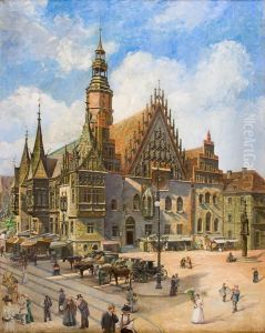 Breslauer Rathaus. by Grete Waldau