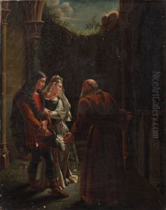 Genevieve and Lancelot visit the tombs of Isolde and Tristan by Eugenie Servieres