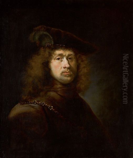 PORTRAIT OF A GENTLEMAN, BUST-LENGTH, WEARING A FEATHERED BERET - view 1