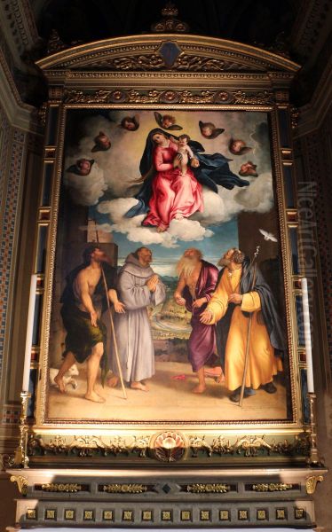 Madonna con il Bambino in gloria e i santi Giovanni Battista, Francesco, Girolamo e Giuseppe - view 1