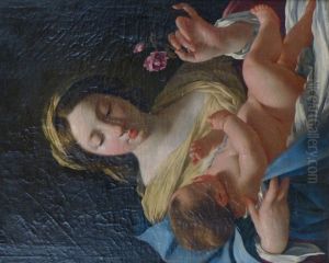 Virgin and Child with a Rose by Simon Vouet
