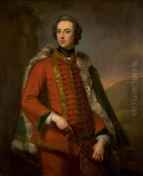 PORTRAIT OF WALTER SMYTHE, THREE-QUARTER-LENGTH, WEARING UNIFORM WITH A FUR-LINED GREEN CLOAK - view 1