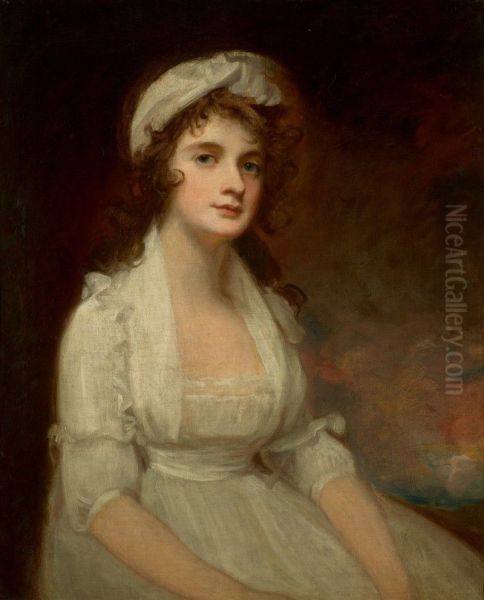 PORTRAIT OF MISS ELIZABETH TIGHE (1774 -1857), HALF-LENGTH, WEARING A WHITE DRESS - view 1