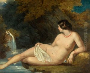 RECLINING FEMALE NUDE BY A WATERFALL RECLINING FEMALE NUDE BY A WATERFALL