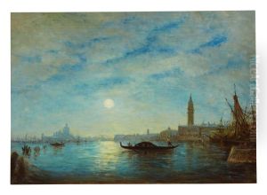 BACINO SAN MARCO, VENICE, UNDER MOONLIGHT by unknown