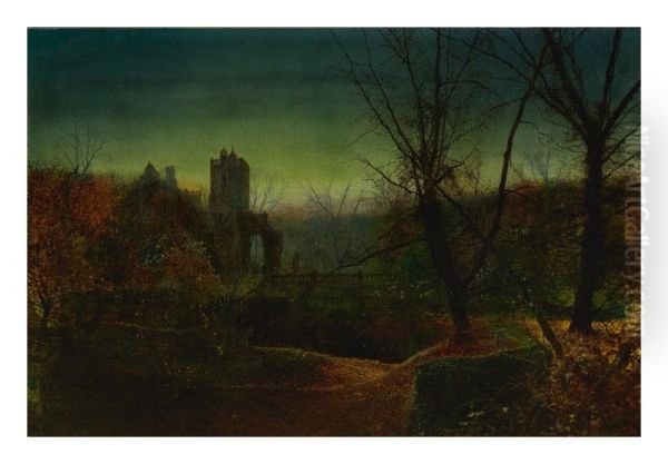 KNOSTROP OLD HALL AT DUSK - view 1