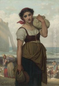 Washerwoman of Etretat by Hugues Merle