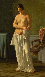 The Artist's Model. by Julius Exner