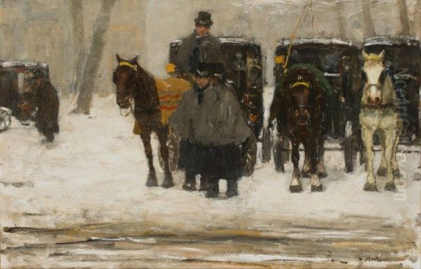CARRIAGES IN THE SNOW, THE HAGUE - view 1