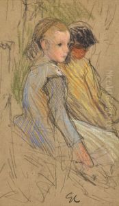 STUDY OF TWO GIRLS by unknown