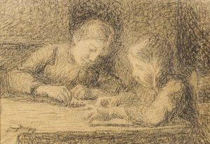 DEUX FILLES LISANT by unknown