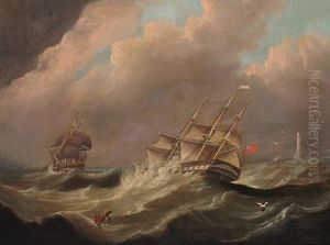 The Brig 'england', In A Heavy Swell by Thomas Buttersworth