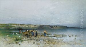 Bay of Lake Balaton with the Shores of Akarattya by Geza Meszoly