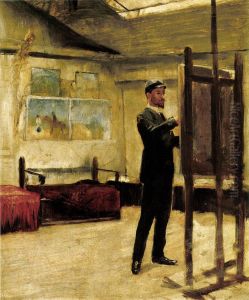 Self-portrait in the Studio by Pal Vago