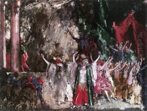 Theatrical Scene by Janos Vaszary