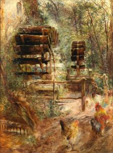 WATERMILL AT ROSSETT, NORTH WALES by unknown