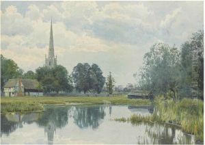 On the banks of the Ouse, St Ives, Huntingdon , 1902