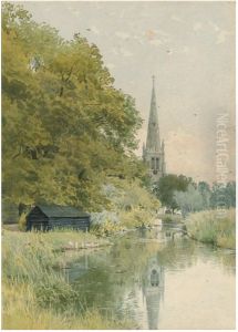 The parish church at St. Ives , 1908 by William Fraser Garden