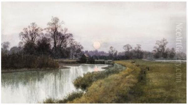 Moonlit river scene , 1891 - view 1