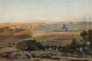 JERUSALEM FROM THE MOUNT OF OLIVES by unknown