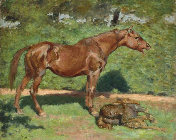 Jument et son poulain - view 1
