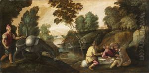Travellers eating and resting next to a road by Paolo Fiammingo