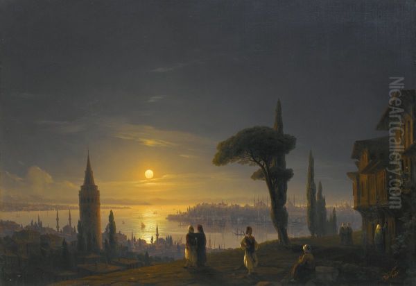 The Galata Tower by Moonlight - view 1