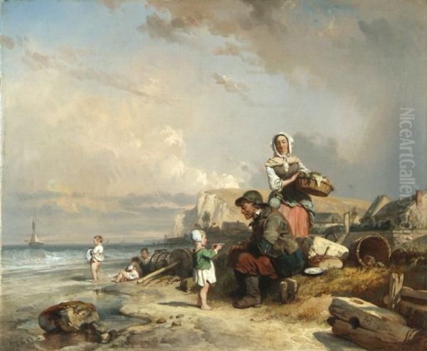 Family scene by the sea - view 1