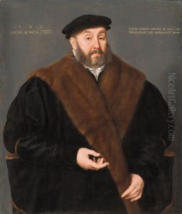 Portrait of Valentin Kotzler (1499-1564), half-length, in a fur lined black gown and a black hat
